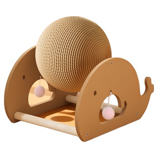 剑麻绳猫抓球耐磨不掉屑猫抓板立式滚轮磨爪猫咪玩具宠物解闷神器