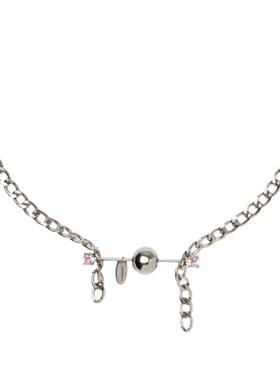 Okkkkbang不规则粉钻圆珠锁骨链