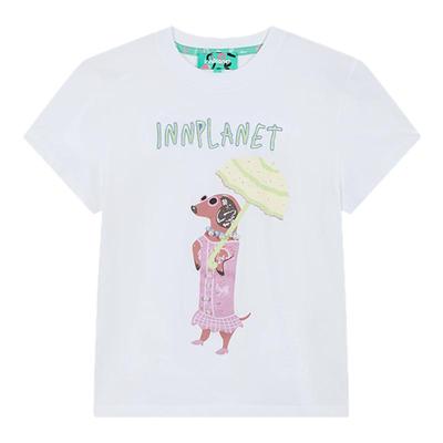 innplanet可爱腊肠印花短款T恤