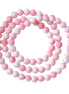 女王贝手链女6mm三圈胭脂螺粉贝手串甜美元气减龄配饰DIY珠子头家