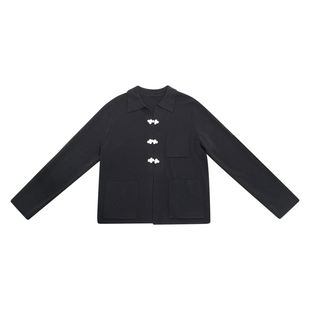 THESOONG/春季款莱赛尔亚麻针织衫上衣女翻领开衫外搭小个子8492