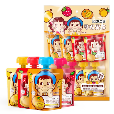 自营不二家可吸624g布丁果冻
