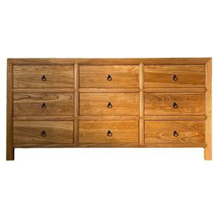 实木九斗柜储物收纳地柜复古中式餐边柜厂家直销老榆木家具可定做