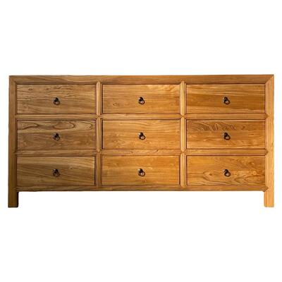 实木九斗柜储物收纳地柜复古中式餐边柜厂家直销老榆木电视柜定制