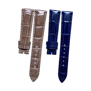 适用于积家约会鳄鱼皮手表带月相15翻转17男款18女14真皮16奶茶色