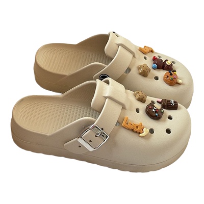 GGGLU女夏包头踩屎感防滑洞洞鞋