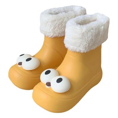 细细条可爱大眼睛防水东北棉鞋