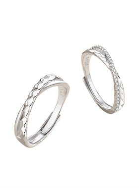 宝茉情侣S925纯银莫比乌斯环戒指