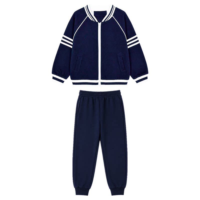 小学生春秋条纹运动校服三件套