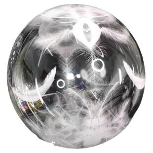 E牌 18寸羽毛波波球印花BOBO氦气飘空气球商场橱窗装饰拉伸版球皮