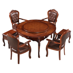 欧式折叠麻将桌餐桌两用一体多功能电动实木麻将机全自动家用机麻