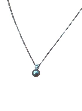 S925银戴妃单颗珍珠锁骨链