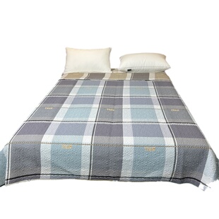 格子纯棉四季床盖单件夹棉床单绗缝双面斜纹全棉榻榻米衍缝褥垫子