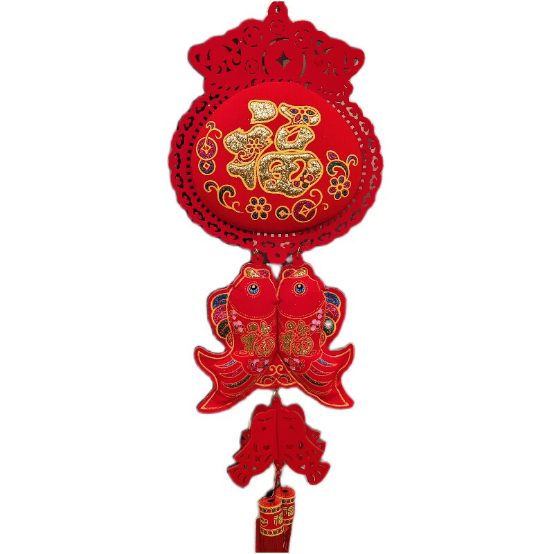 财神挂件装饰鞭炮酒店挂饰财神福