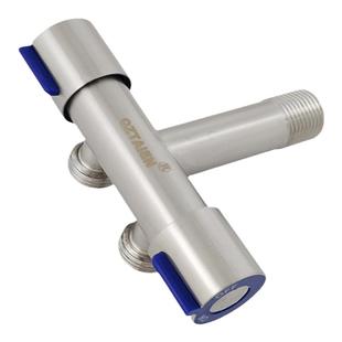 304不锈钢加长4分一进二出冷热水马桶角阀水龙头一分二三通分水器