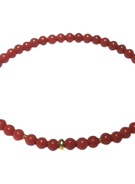 18k金满肉柿子红南红玛瑙手链