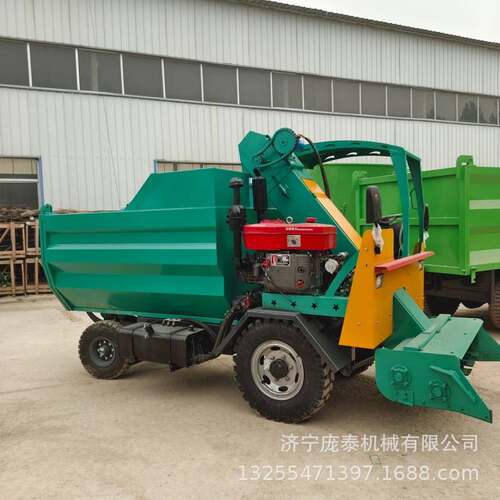 柴油四驱粪便清理车 养牛场地面移动式清粪机 干湿两用牛粪收集车