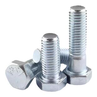 美制外六角螺栓A10碳钢电镀蓝白锌5级高强度六角螺钉螺丝全规格