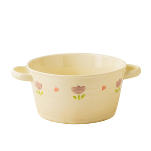 奶油双耳大汤碗家用2023新款陶瓷盛汤盆大号面碗螺蛳粉带盖泡面碗