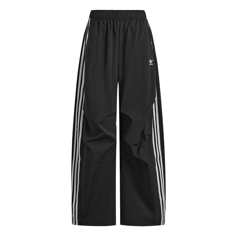 休闲舒适三条纹宽松梭织弯刀裤女装adidas阿迪达斯三叶草KS3324