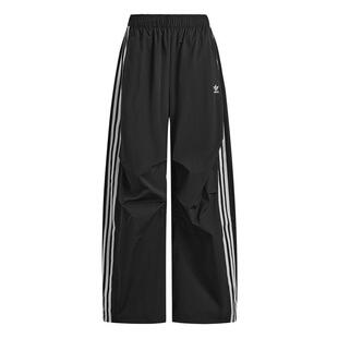 休闲舒适三条纹宽松梭织弯刀裤女装adidas阿迪达斯三叶草KS3324