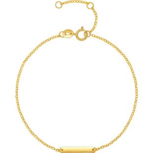 周六福18K金手链女多彩AU750几何方形片手饰新年礼物送女友