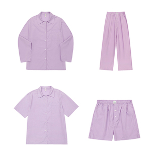 FORRETRO 天丝棉质感春夏宽松慵懒薄雾紫复古短裤可外穿家居服