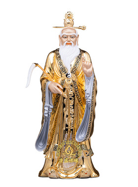 黄铜站太上老君神像中式供奉摆件