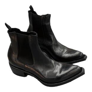 暗黑帅气时装靴水洗皮尖头增高厚底切尔西靴巫师靴男女同款马丁靴