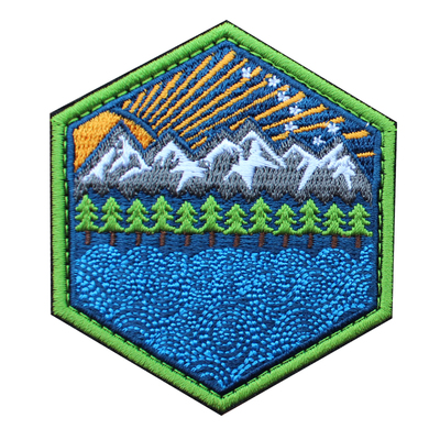 全地形士气章全刺绣魔术贴Morale Patch风景臂章DIY缝纫补丁包贴