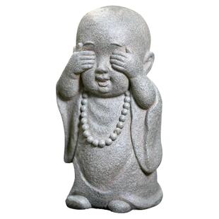 中式庭院花园布置禅意沙弥小和尚景观露台造景入户玄关装饰品摆件