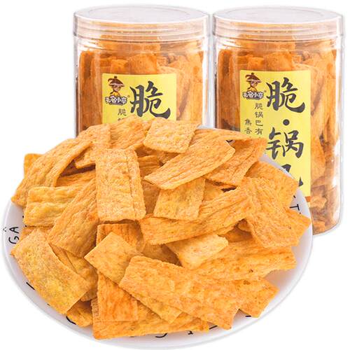 无名小卒脆锅巴210g桶罐装网红牛排小米粗粮锅巴零食小吃休闲食品