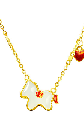 宫里上新祥马福心和田玉项链