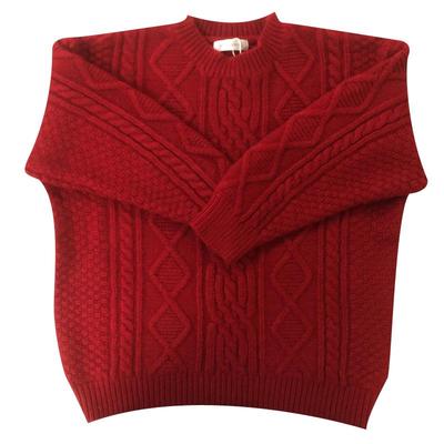 复古风麻花圣诞节红色本命年毛衣