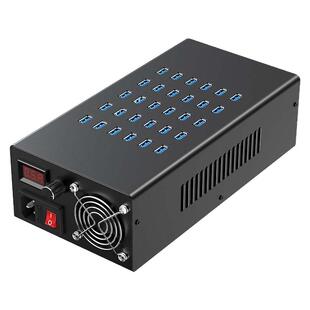 800w新款大功率多口usb充电器工作室手机平板多孔插头10/20/40/60多接口插排桌面充电桩可调压带数显通用