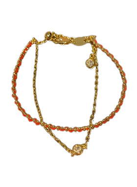 好运红绳双层泡泡钻手链女中国风