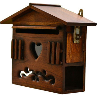 泰国档别墅实木信报箱意见举报箱田园室外挂墙防雨复古捐款箱