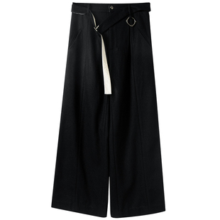 幻象者2025秋冬新款厚款羊毛长裤男女同款宽松阔腿直筒毛呢裤子