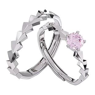 钟久久情侣对戒流星雨纯银戒指送女友情人节新年礼物定制钟爱协议