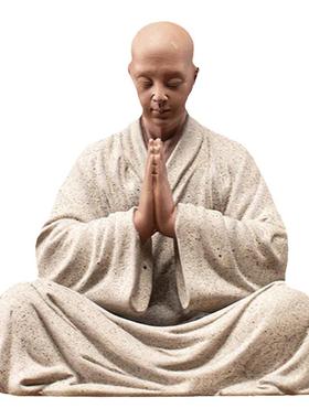 新中式紫砂小和尚摆件