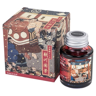 TACCIA仲林 日本浮世绘墨水新色非碳素彩墨钢笔墨水蘸水笔用40ml大容量不堵笔艺术彩色墨水红黑流畅