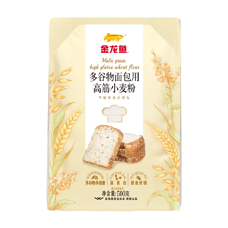 金龙鱼高筋面包粉松软500g