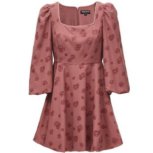 Vero Moda奥莱连衣裙子秋冬清仓法式甜美气质方领泡泡袖公主裙女