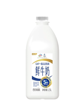 伊利鲜牛奶大桶装1.5L全脂早餐奶