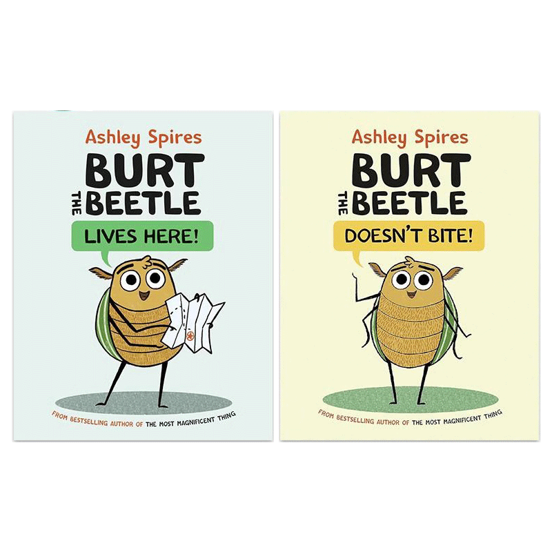 Burt the Beetle 甲虫伯特桥梁漫画2册 不咬人Doesnt Bite 住在这里Lives Here 英文原版 儿童故事书图像小说 又日新