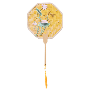 新年马年非遗竹编扇子手工diy材料儿童团扇古风蒲扇暖场团建活动