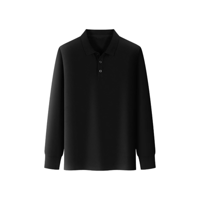 YUXIAN四季长袖通勤蚕丝POLO衫