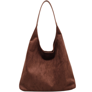 大容量包包女2026新款夏季复古风麂皮绒手提包上课通勤单肩托特包