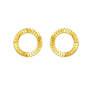 周生生Essence永系列黄金足金龙鳞耳环5G黄金足金耳环94290E