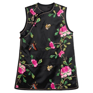 曼加塔【芳蝶舞】醋酸早秋新中式穿搭风马甲5080319